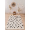 NAZAR Tapis de salon Shaggy longues meches style Berbere PIA - 120 x 160 cm - Blanc et bleu