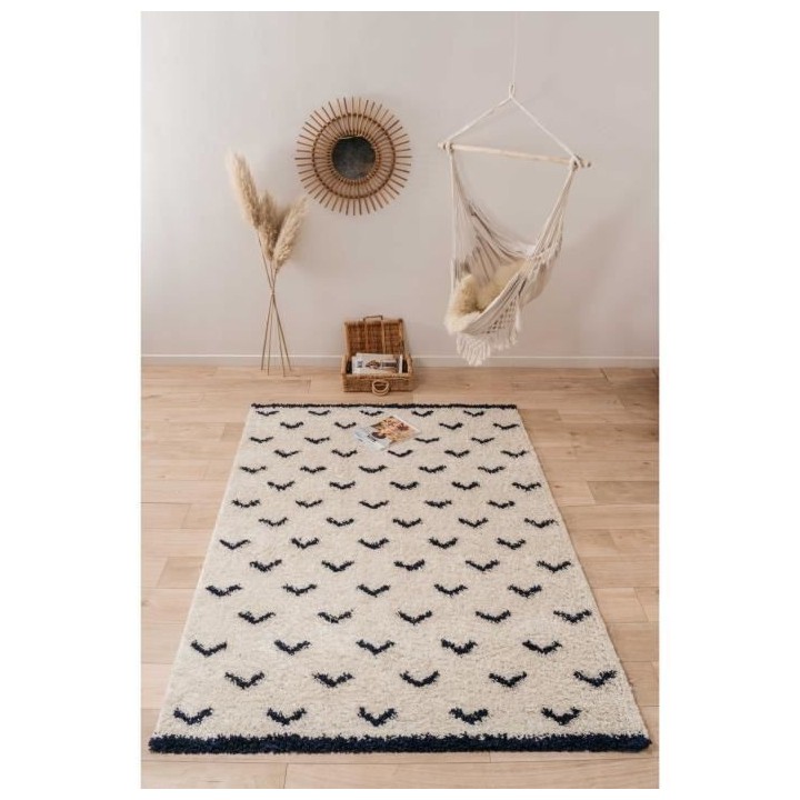 NAZAR Tapis de salon Shaggy longues meches style Berbere LAMIA - 120 x