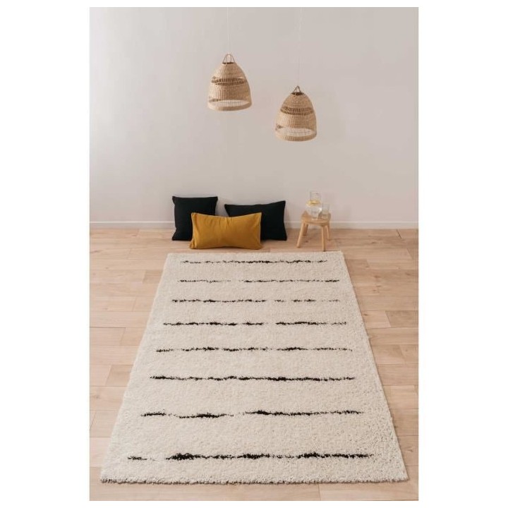 NAZAR Tapis de salon Shaggy longues meches style Berbere LINEA - 120 x