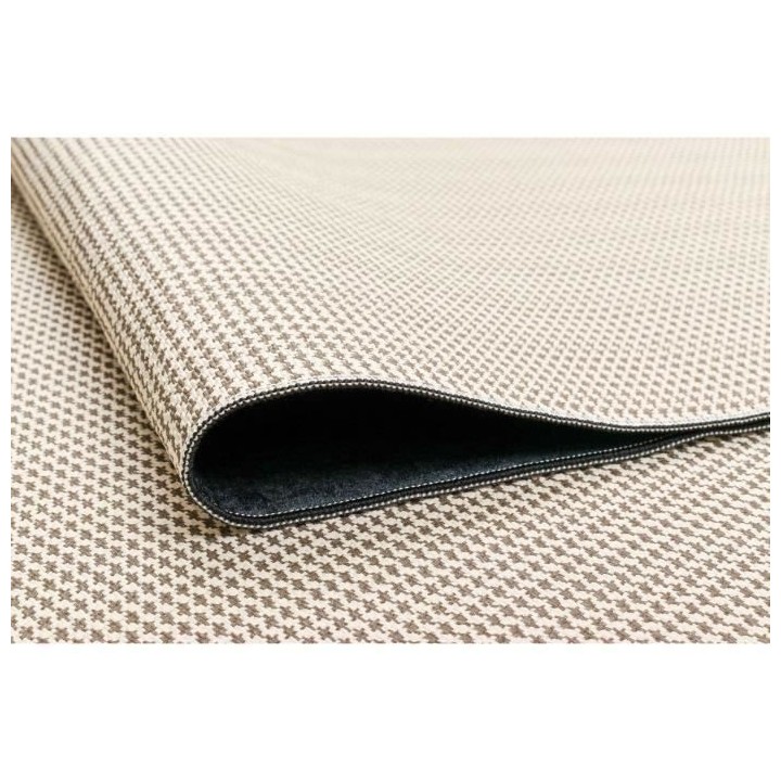 NAZAR Tapis Stampa Moderne noir motifs losanges 120 x 160 cm - Lavable