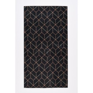 NAZAR Tapis Stampa Moderne2207 - 80 x 150 cm - Noir et motif dégradé