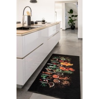 Tapis Moderne - STAMPA 8171 Epices - Noir - 100% polyester - 80x150 cm
