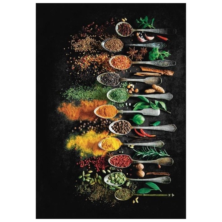 Tapis Moderne - STAMPA 8171 Epices - Noir - 100% polyester - 80x150 cm