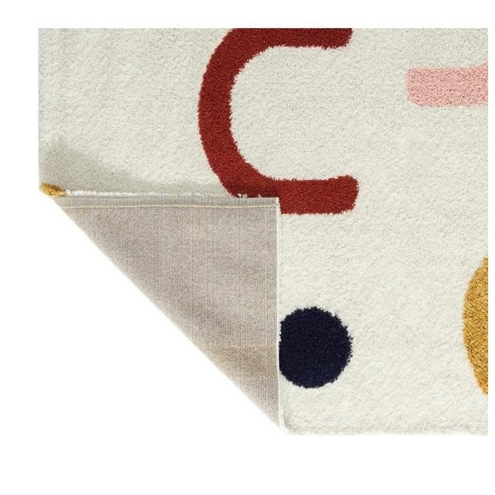 Tapis poils longs - Motif Géométrique - Multicolore - 100% polypropy