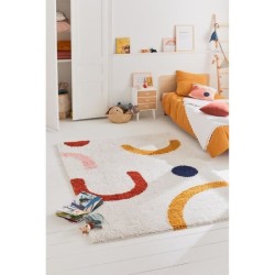 Tapis poils longs - Motif Géométrique - Multicolore - 100% polypropylene - 120 x 160 cm - Intérieur - NAZAR