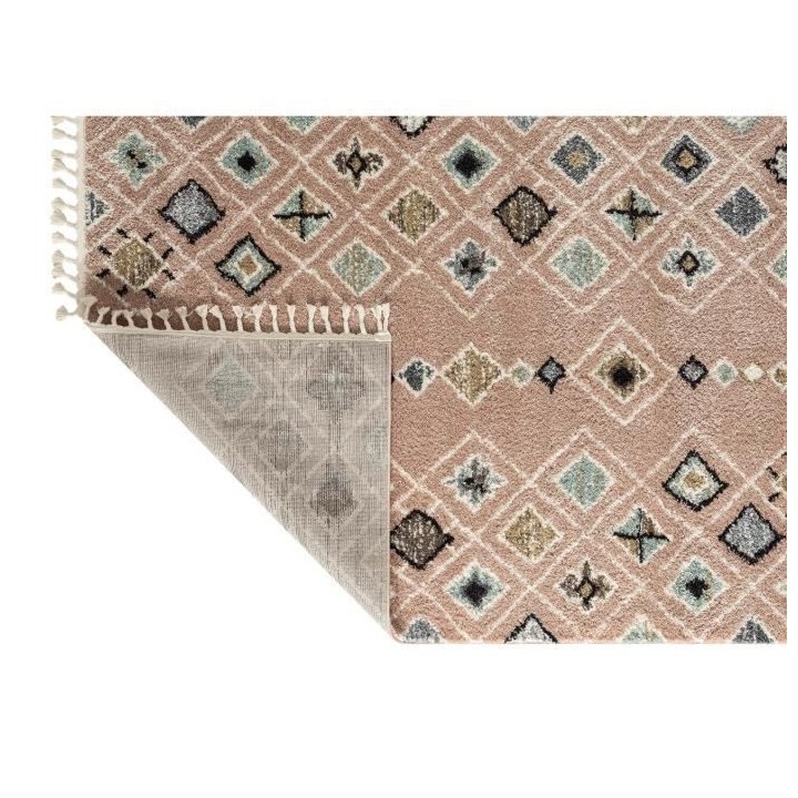 Tapis shaggy Delya - Rose - Motif ethnique - 100% polypropylene - 120