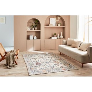 Tapis de salon Vintage - Motif fleuris - 100% polyester - 160 x 230 cm