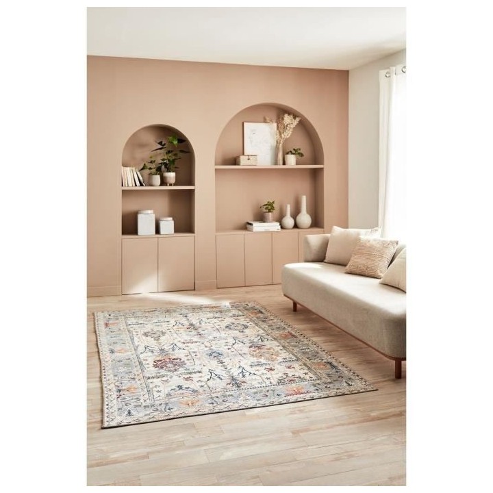 Tapis de salon Vintage - Motif fleuris - 100% polyester - 160 x 230 cm