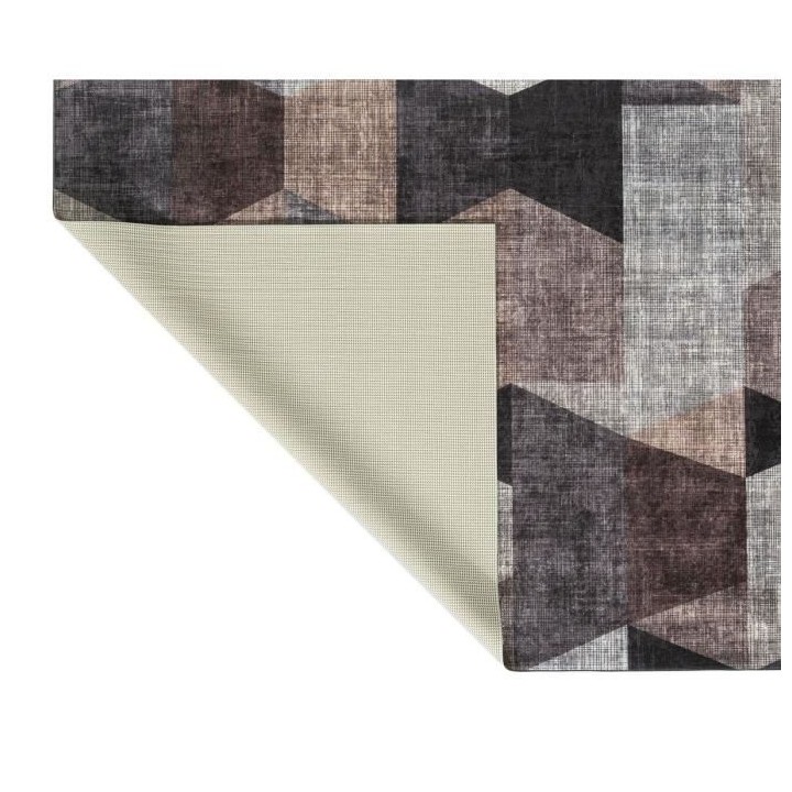 Tapis de Salon - Motif géométrique - Gris - 100% polyester - 120 x 1