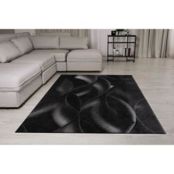 Tapis Moderne - Motif vagues - Noir - 100% polyester - 70 x 180 cm - Intérieur - NAZAR