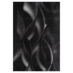 Tapis de salon moderne - Noir - 100% polyester - Motif vagues - 120 x 160 cm - Intérieur - NAZAR