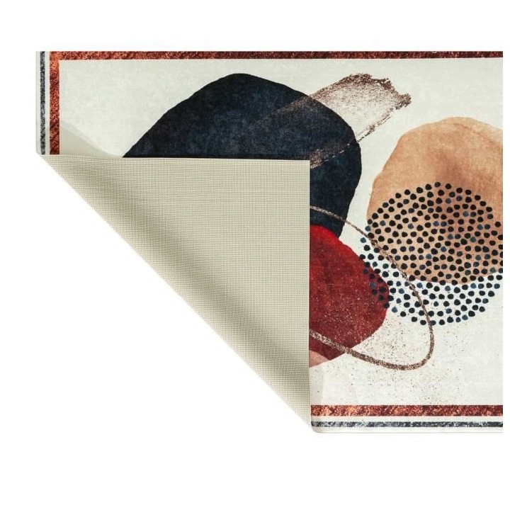 Tapis de salon antidérapant - Motif abstrait - 100% polyester - 120 x