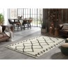 NAZAR Tapis Shaggy berbere AYA 1 - Marron foncé et creme - 120x160cm