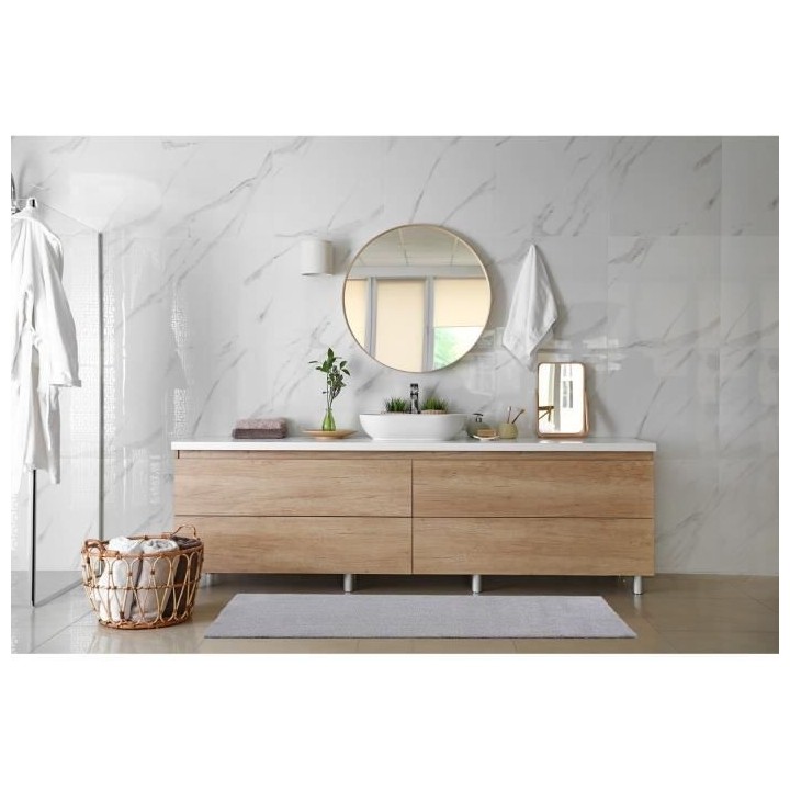 Tapis Shaggy ARYA Uni Doux - Gris - 100% Polyester - 60 x 115 cm - Int