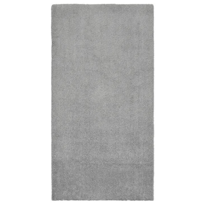 Tapis Shaggy ARYA Uni Doux - Gris - 100% Polyester - 60 x 115 cm - Int