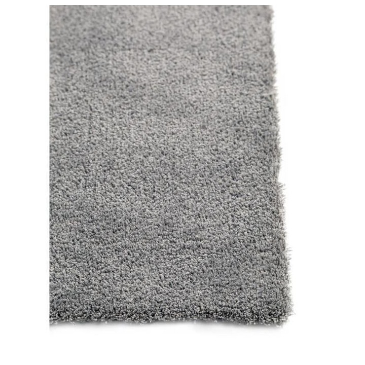 Tapis Shaggy ARYA Uni Doux - Gris - 100% Polyester - 60 x 115 cm - Int
