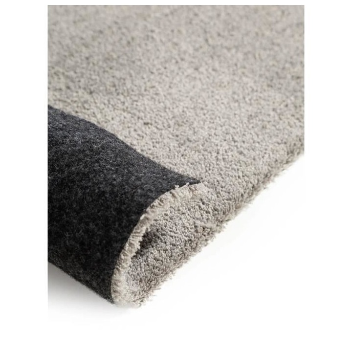 Tapis Shaggy ARYA Uni Doux - Gris - 100% Polyester - 60 x 115 cm - Int