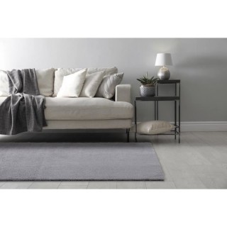 Tapis de salon Shaggy ARYA Uni Doux - Gris - 100% Polyester - 120 x 17