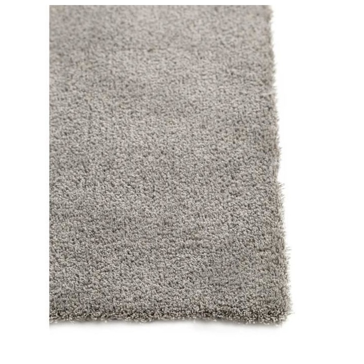 Tapis de salon Shaggy ARYA Uni Doux - Gris - 100% Polyester - 120 x 17