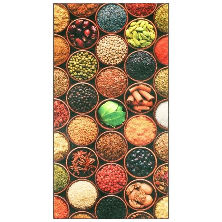 Tapis Moderne - STAMPA 8465 multi Epices - Noir - 100% polyester - 80x