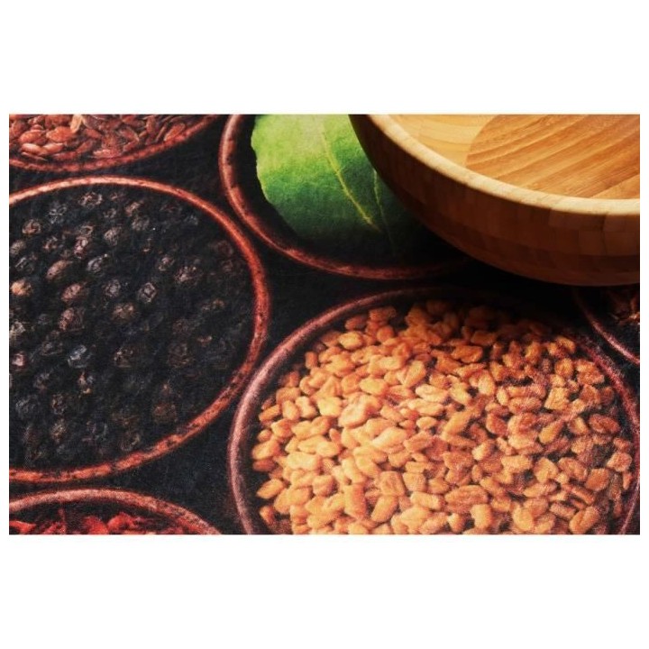 Tapis Moderne - STAMPA 8465 multi Epices - Noir - 100% polyester - 80x