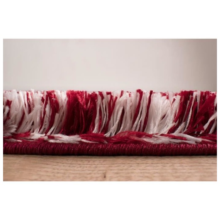 Tapis shaggy doux Oslo 584 - Rouge - 100% polyester - 80 x 150 cm - In