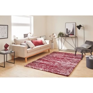 Tapis shaggy doux Oslo 584 - Rouge - 100% polyester - 120 x 160 cm - I