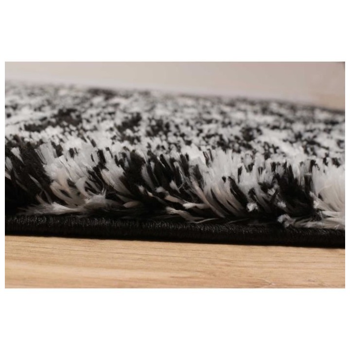Tapis shaggy doux Oslo 584 - Noir - 100% polyester - 80 x 150 cm - Int