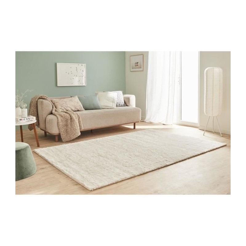 Tapis shaggy doux Oslo 584 - Beige - 100% polyester - 80 x 150 cm - Intérieur - NAZAR