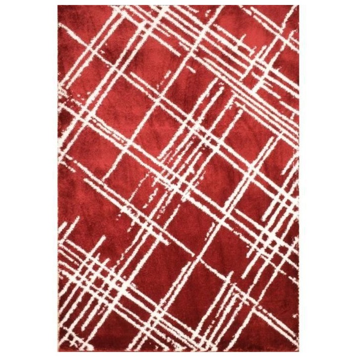 Tapis shaggy doux Oslo 668 - Rouge - 100% polyester - 80 x 150 cm - In
