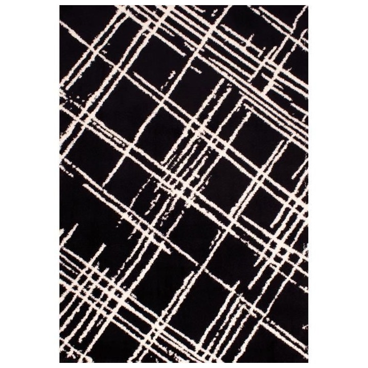 Tapis shaggy doux Oslo 668 - Noir - 100% polyester - 80 x 150 cm - Int