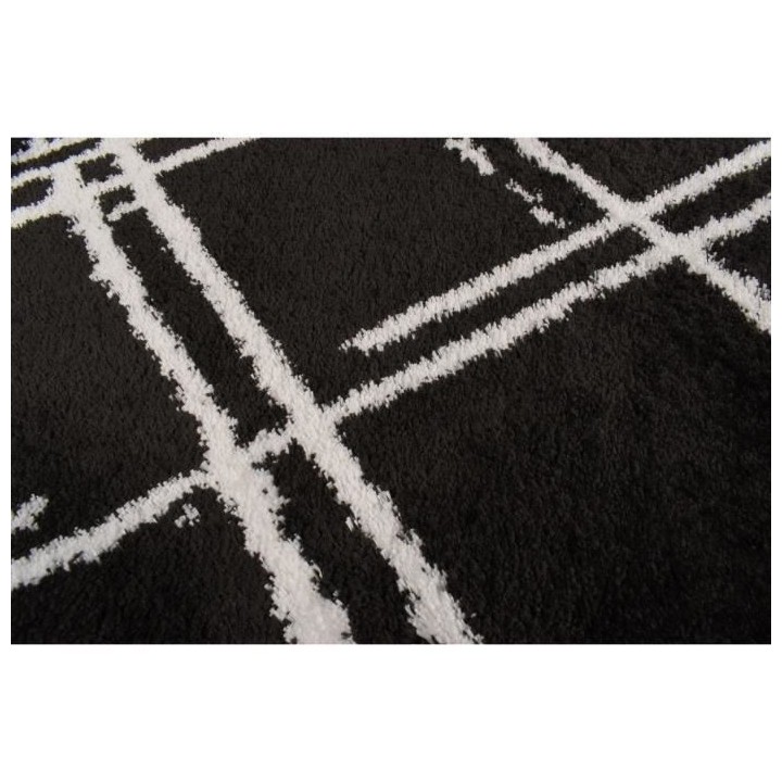 Tapis shaggy doux Oslo 668 - Noir - 100% polyester - 120 x 160 cm - In