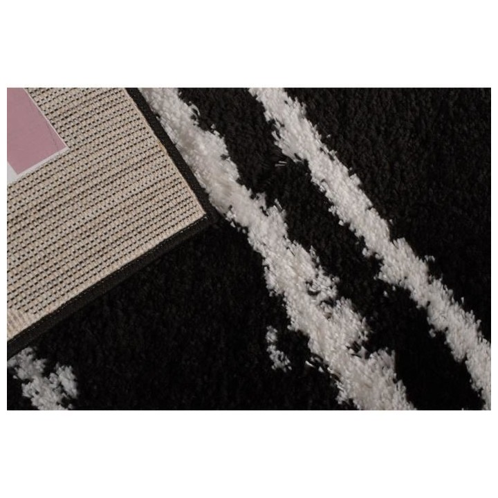 Tapis shaggy doux Oslo 668 - Noir - 100% polyester - 120 x 160 cm - In