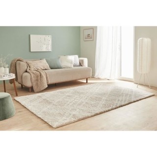 Tapis shaggy doux Oslo 668 - Beige - 100% polyester - 80 x 150 cm - In