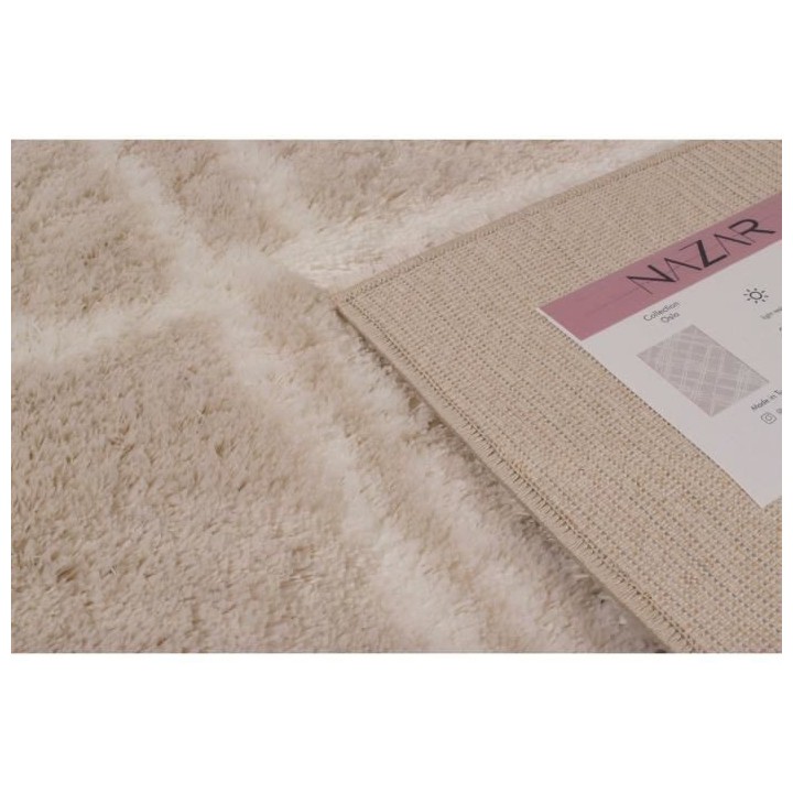 Tapis shaggy doux Oslo 668 - Beige - 100% polyester - 80 x 150 cm - In