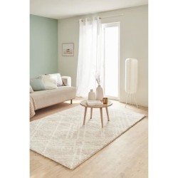 Tapis shaggy doux Oslo 668 - Beige - 100% polyester - 80 x 150 cm - Intérieur - NAZAR