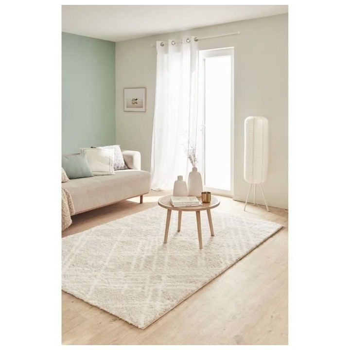 Tapis shaggy doux Oslo 668 - Beige - 100% polyester - 80 x 150 cm - In
