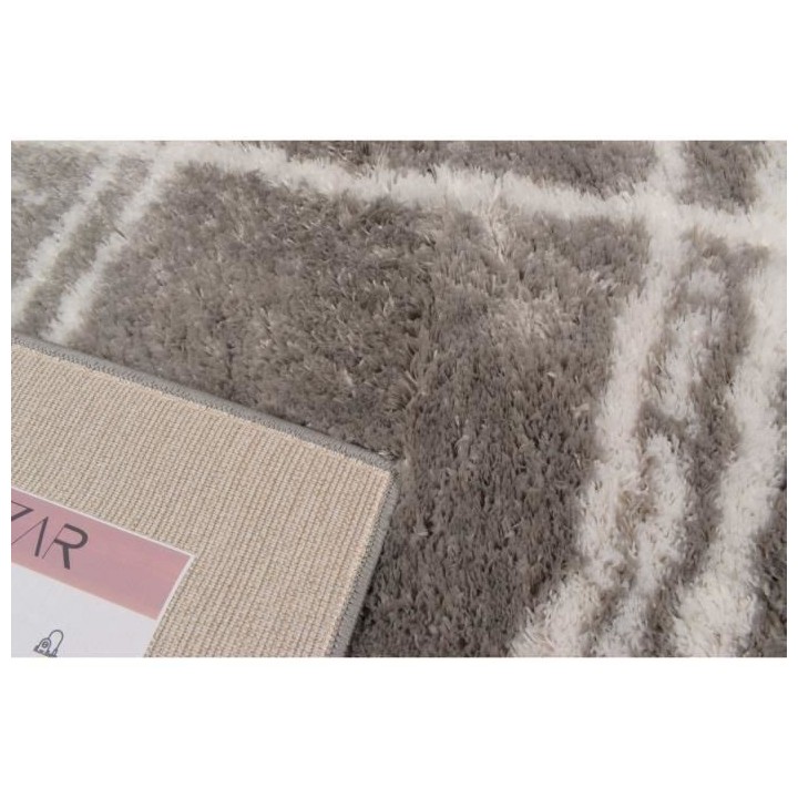 Tapis shaggy doux Oslo 668 - Gris - 100% polyester - 120 x 160 cm - In