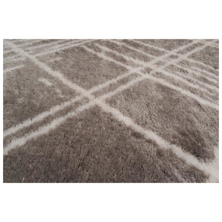 Tapis shaggy doux Oslo 668 - Gris - 100% polyester - 120 x 160 cm - In