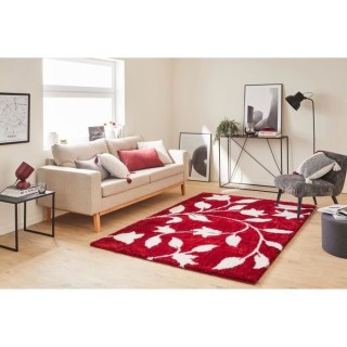 Tapis shaggy doux Oslo 637 - Rouge - 100% polyester - 120 x 160 cm - I