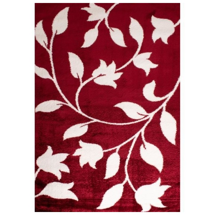 Tapis shaggy doux Oslo 637 - Rouge - 100% polyester - 120 x 160 cm - I