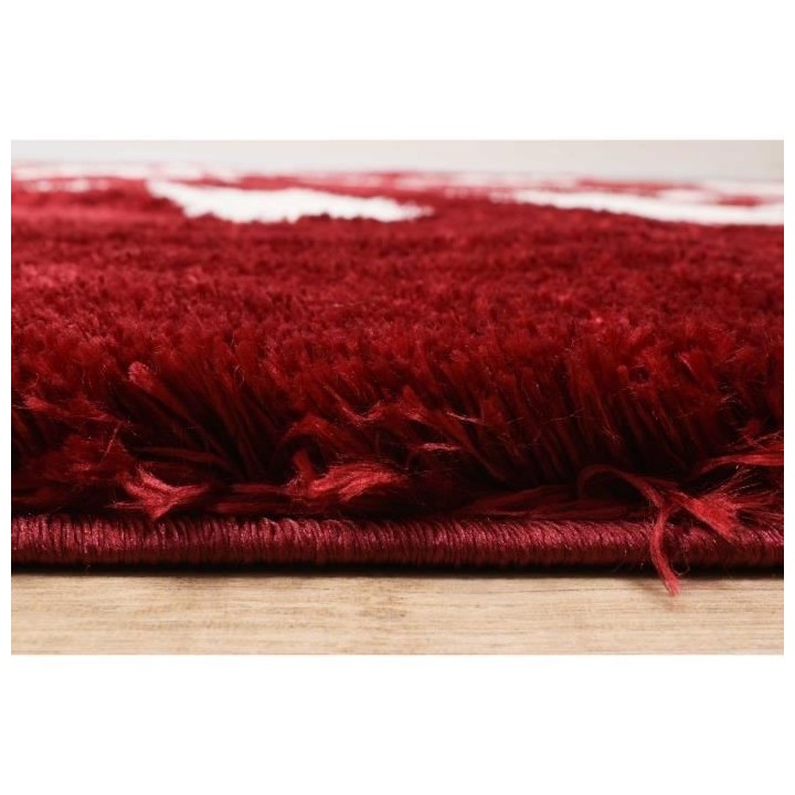 Tapis shaggy doux Oslo 637 - Rouge - 100% polyester - 120 x 160 cm - I