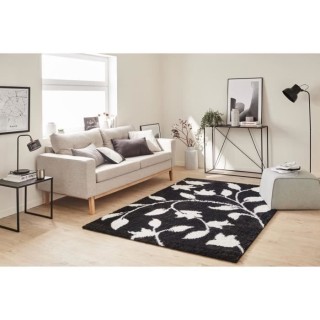 Tapis shaggy doux Oslo 637 - Noir - 100% polyester - 120 x 160 cm - In