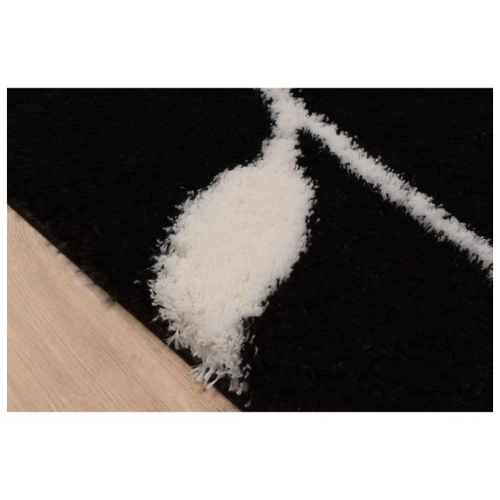 Tapis shaggy doux Oslo 637 - Noir - 100% polyester - 120 x 160 cm - In