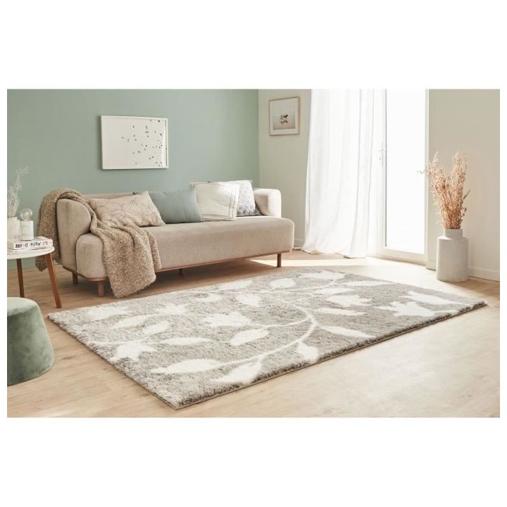 Tapis shaggy doux Oslo 637 - Gris - 100% polyester - 80 x 150 cm - Int