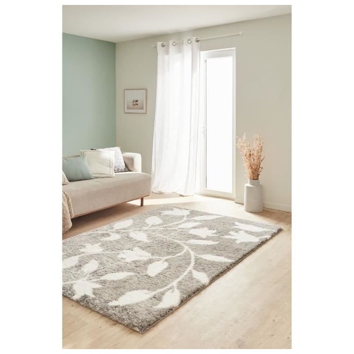 Tapis shaggy doux Oslo 637 - Gris - 100% polyester - 80 x 150 cm - Int