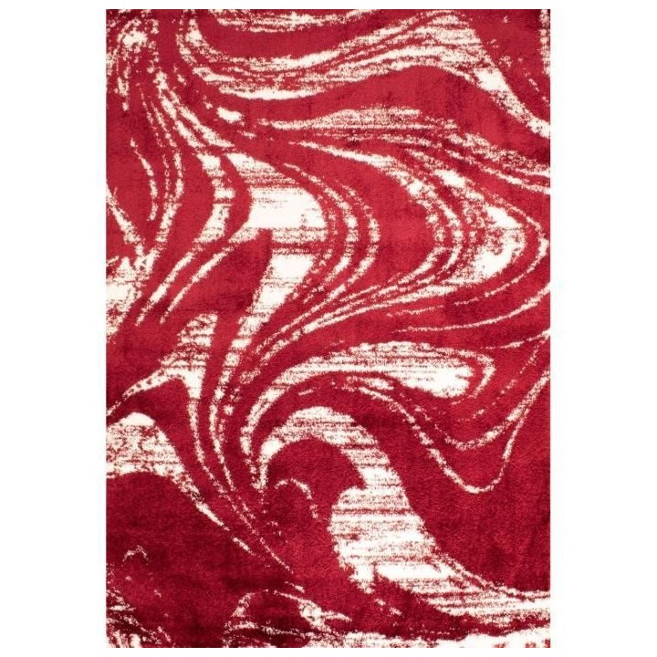 Tapis shaggy doux Oslo 677 - Rouge - 100% polyester - 80 x 150 cm - In