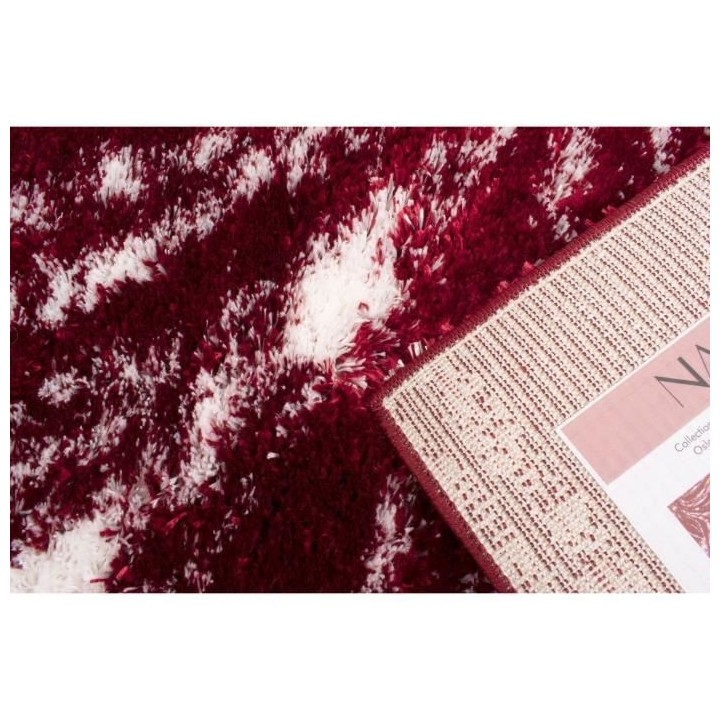 Tapis shaggy doux Oslo 677 - Rouge - 100% polyester - 80 x 150 cm - In