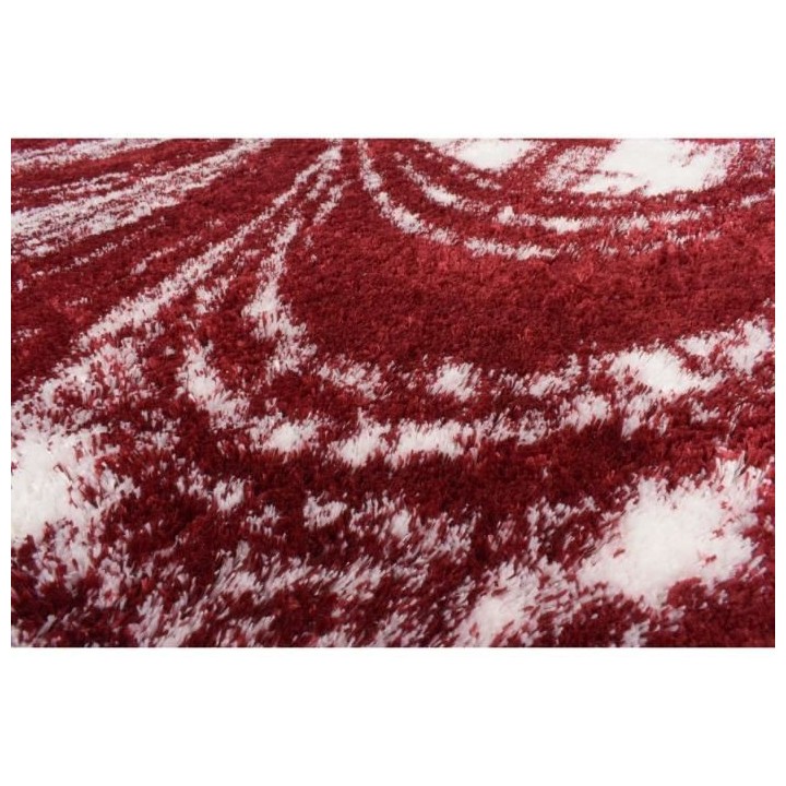 Tapis shaggy doux Oslo 677 - Rouge - 100% polyester - 80 x 150 cm - In