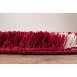 Tapis shaggy doux Oslo 677 - Rouge - 100% polyester - 80 x 150 cm - Intérieur - NAZAR